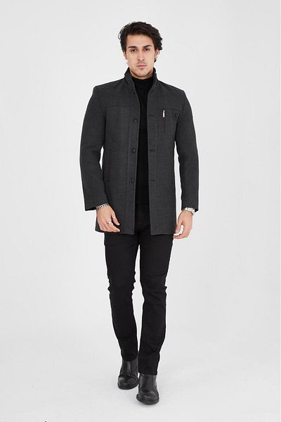 LEBS Ezel Stand Collar Men's Cashmere Coat