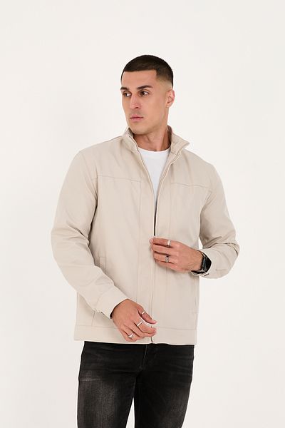LEBS Men's Stand Collar Summer Coat