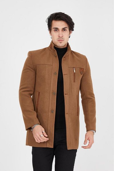 LEBS Ezel Stand Collar Men's Cashmere Coat