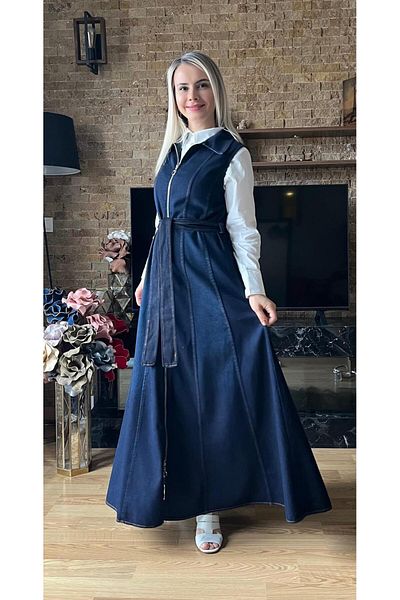 Cardella Γυναικείο τζιν φόρεμα με φερμουάρ Gilet - Casual και κομψό τζιν φόρεμα
