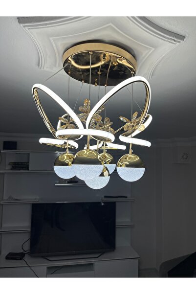 Avize Andromeda Sarı 5 Toplu 3 Renk Led