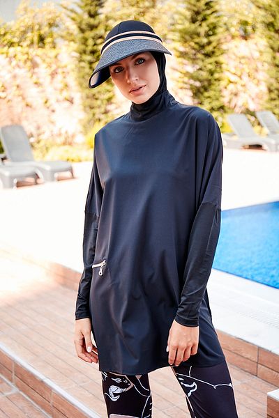 Marina Swimwear Black Full Covered Hijab Swimsuit M2274