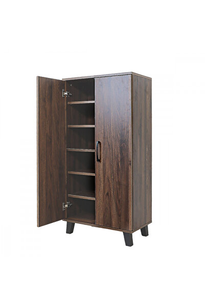 Generic Brown Shoe Organizer Cabinet, 6 Shelves, Malaysian Wood