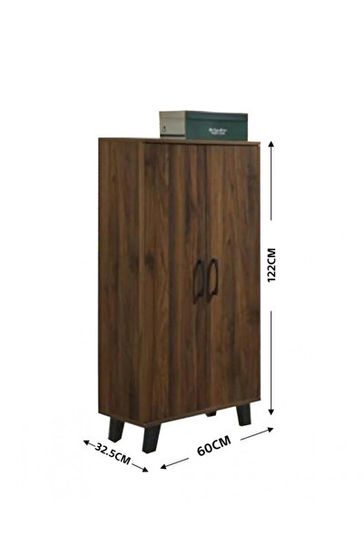 Generic Brown Shoe Organizer Cabinet, 6 Shelves, Malaysian Wood