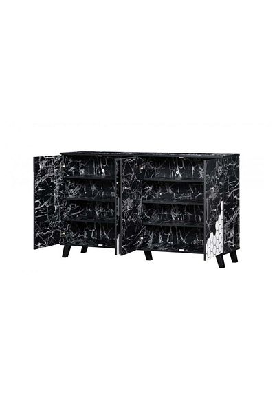 Generic Large Shoe Cabinet with 2 Sections - Black Marble