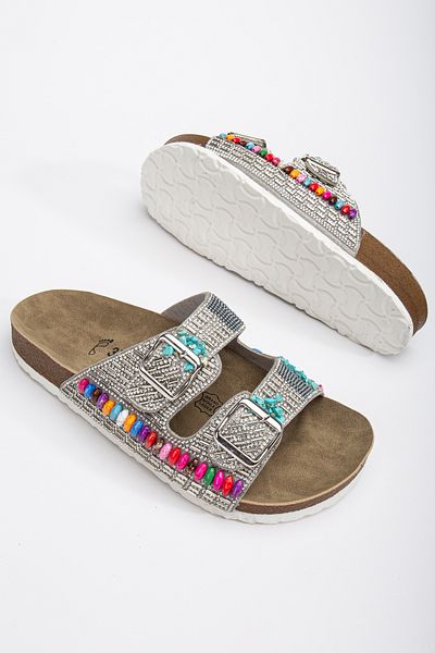 Polomia Comfort Ορθοπεδικές παντόφλες Eva Sole Comfort Stone Diamond Embroidered Agnes Ball Daily