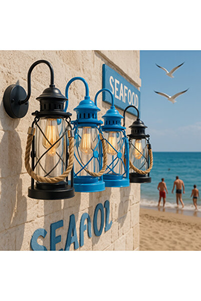 Tel Lighting Halatlı Aplik Aydınlatma Siyah,