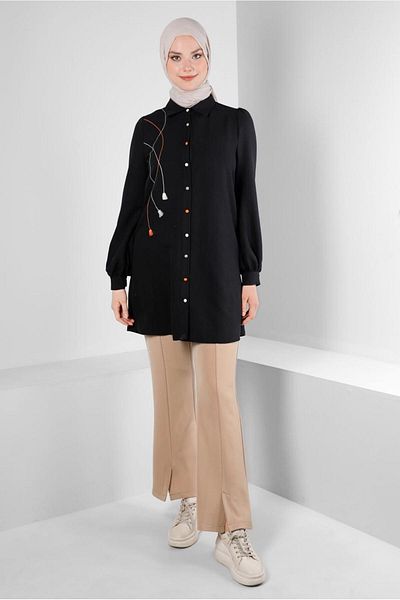 Alvina PANTALON CU TALIE ELASTICĂ ȘI DETALIU DESCURȚI 70506