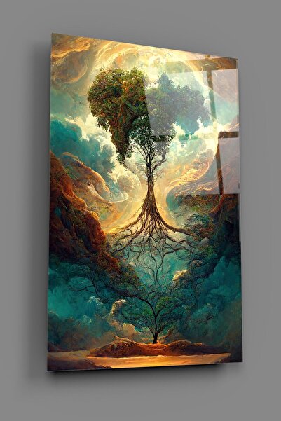 ACRES Hayat Ağacı Cam Tablo - Dekoratif Cam Tablo