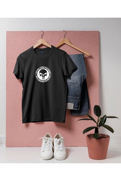 bahriyeli.jpeg Oversize kroj Punisher Skull Logo dizajn unisex T-shirt