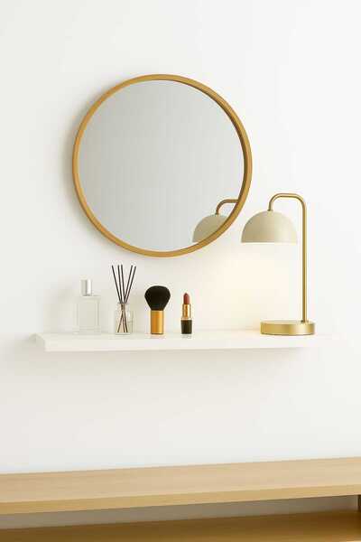 yankı-byeg 70 Cm Mat Beyaz Mdf Gizli Bağlantı Duvar Rafı Dresuar Dekoratif Raf