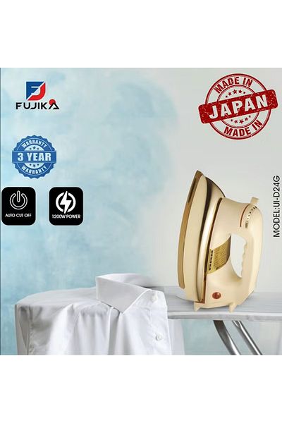 Fujika Japan Dry Iron UI-D24GOLD(G) - Made In Japan/مكواة جافة ثقيلة 1200 واط