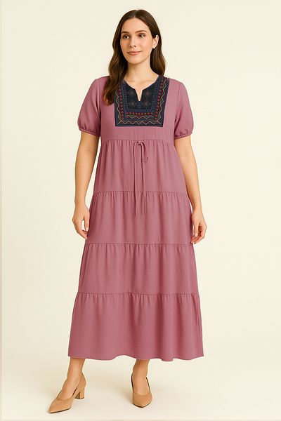 Lilo Co Folkcharm Tiered Dress