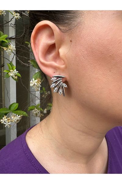 MODA Modern Formed Stone Women's Steel Earrings – Minimal Model of 2