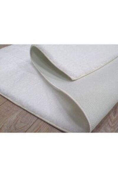 AKSU Beyaz Peluş Halı Post Halı Kaymaz Taban YUMUŞAK YIKANABİLİR MODERN80x50