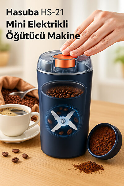 Aragetirsin Hasuba HS-21 Mini Elektrikli Kahve ve Baharat Öğütücü | 200W Pasl...