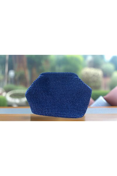La Merry MuMonde Blue Handmade Knitted Bag