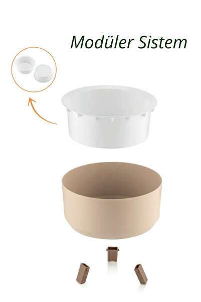 ToXA 3 Boy Plastik Aranjman Saksı Seti Menekşe Sukulent Saksısı Set