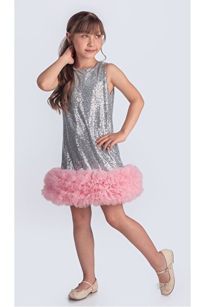 Mnk Baby&Kids Pul Payet İpestos Tütü Çocuk Abiye M00743 GRİ