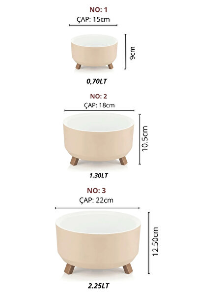 ToXA 3 Boy Plastik Aranjman Saksı Seti Menekşe Sukulent Saksısı Set