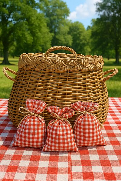 Hobizer Textile Multi-Purpose Piti Checkered 9X14 Cookie Henna Lavender Pouch 40 Pieces Gift Pouch