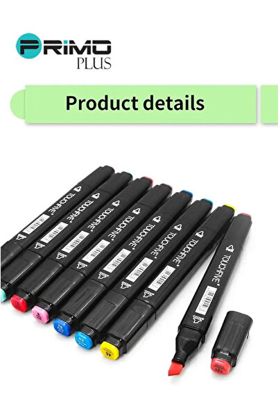 Primo Plus 80 لونًا من أقلام التحديد الفنية ذات الرأسين للأطفال والفنانين مع حقيبة حمل
