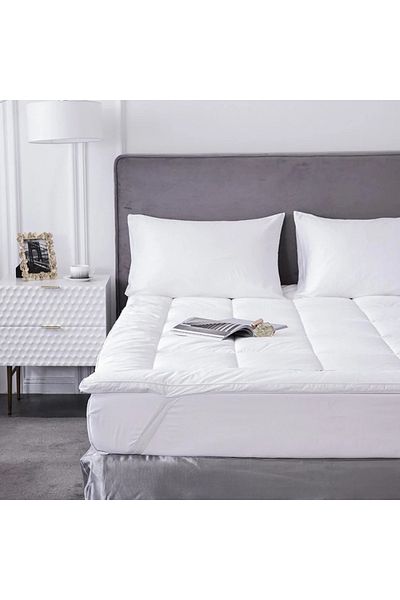 AMSA Comfort Package, Double Bed Mattress Pad, with 2 Hotel Pillows, Mattress Protector and Cover
