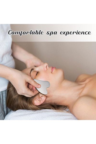 F.A.M.S Stainless Steel Gua Sha Facial Tools, Reduce Puffiness, Lymphatic Drainage, Facial Tension