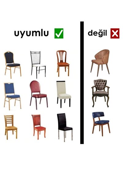 AYHOME Piti Kareli Beyaz Sandalye Kilifi 6li Paket