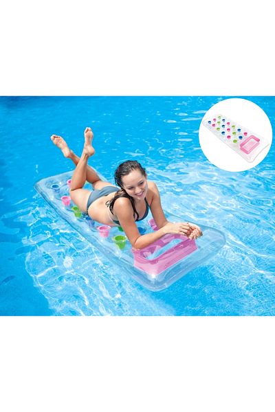 Intex Sea and Pool Mattress - Inflatable Mattress with Cup and Window, 188x71 cm
