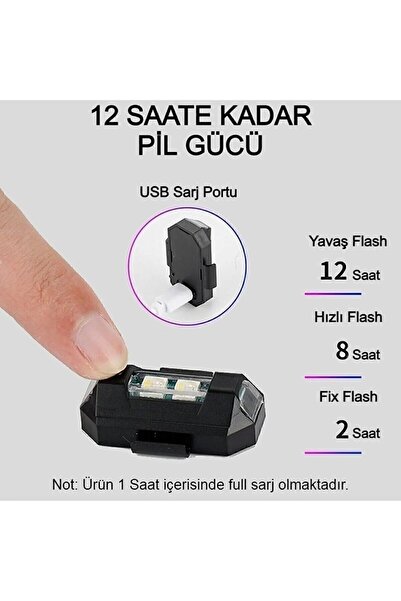 SENDEM Motor Drone Uçak Kanadı Led Şarjlı Kablosuz Mini Led Çakarlı Lamba
