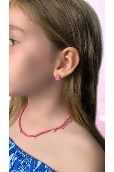 MYSTERY TAKI AKSESUAR PEMBE KİRAZ ÇOCUK KOLYE