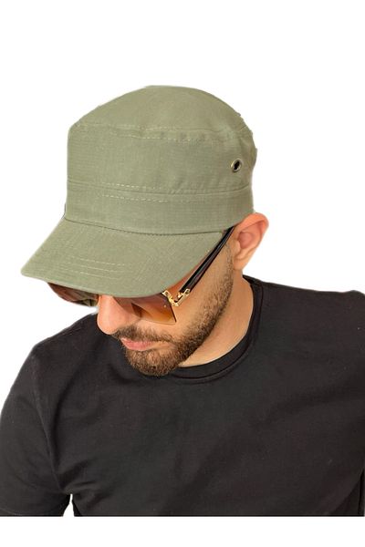 ZERAMİNE Khaki Linen Castro Hat