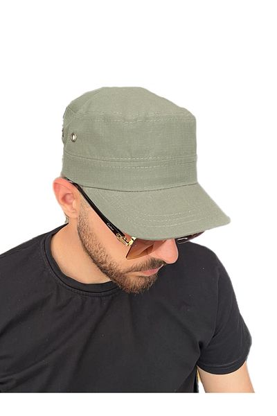 ZERAMİNE Khaki Linen Castro Hat