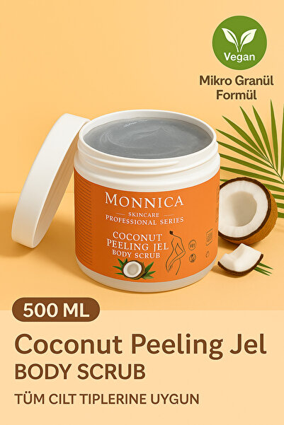 MONNICA BEAUTY Coconut Özlü Vücut Bakım Peeling 500 Gr-temizleyici Vücut Peel...