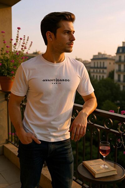 Tex Republic Біла футболка з бавовни Slim Fit - з друком методом ін'єкції