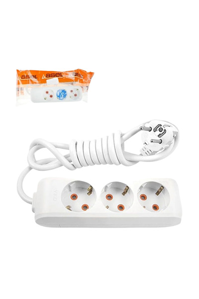 Asel 3'lü Uzatma Kablosu Topraklı 3 Mt Grup Priz