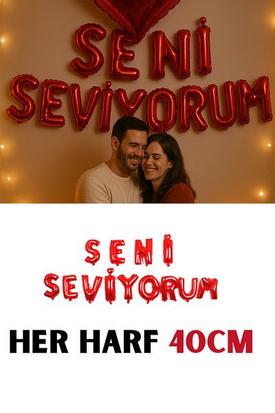 Baloncu Dede I Love You Red Helium Balloon Balloon for Lover and Special Day