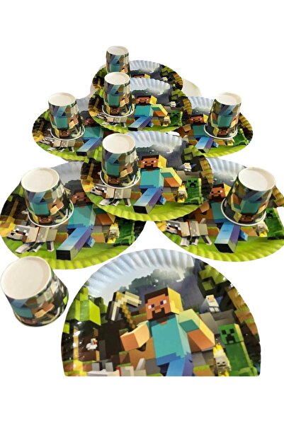 partyrüyası Minecraft Temalı 8 Kişilik Doğum Günü Seti mod6