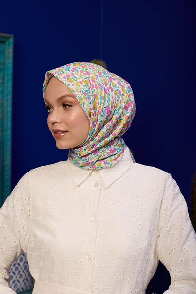İpekhan Μαλακό κασκόλ Marrakech Collection Ροζ Ροζ Τυρκουάζ 1193-09