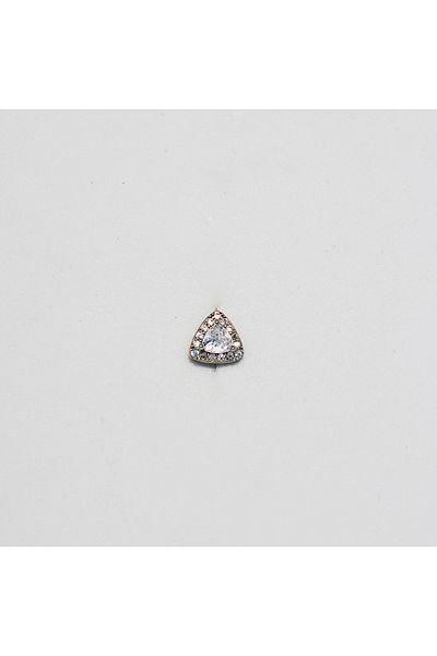 Piercing by Sever Triangle Steel Piercing… Silver/Silver Color and Transparent Stone (Targus Helix Conch Flat)