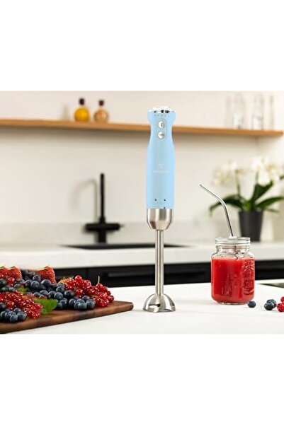 Westinghouse خلاط يدوي ريترو - خلاط يدوي يدوي بقوة ٦٠٠ واط، أزرق | خلاط غاطس من الفولاذ المقاوم للصدأ