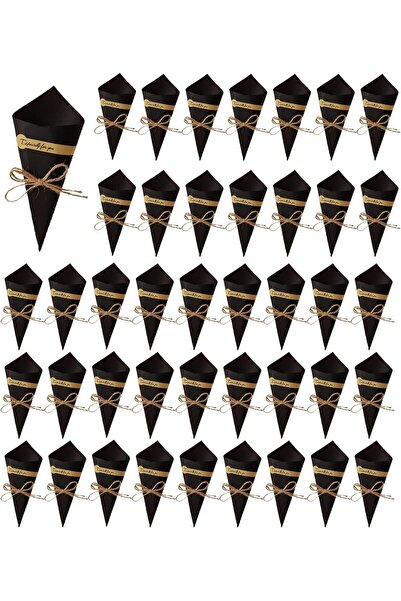 HDF PAZARLAMA 50 ADET 15*15 SİYAH KONİ KAĞIDI - İP