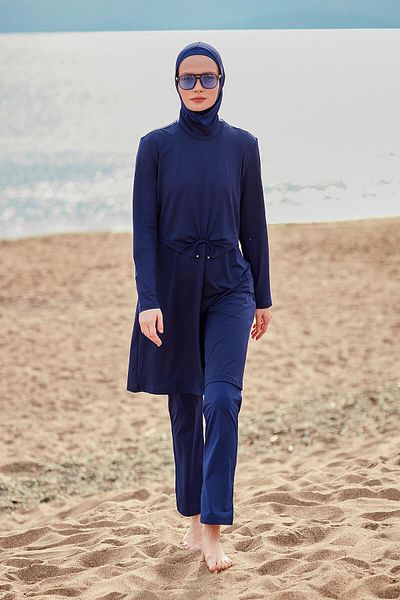 Marina Lycra Navy Blue Full Covered Hijab Swimsuit M2462