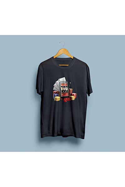 Genel Markalar Oversize Kumarhane Slot makinesi unisex T-shirt