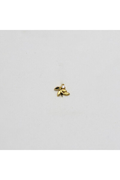Piercing by Sever Yaprak Çelik Piercing… Altın/Gold Renkli ve Şeffaf Taşlı (T...