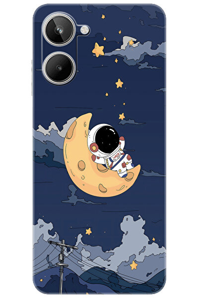 realme 10 4G (RMX3630) Uyumlu Kılıf Desen Baskılı Silikon Astronot STK:684 CP...