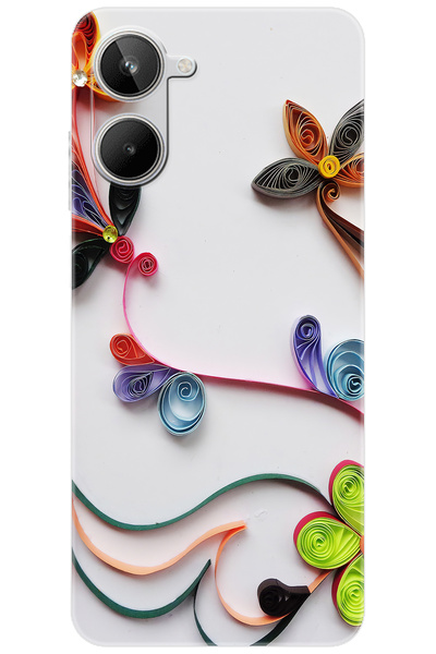 realme 10 4G (RMX3630) Kılıf Desen Baskılı Silikon Çiçek Desen STK:220 CP-2My...