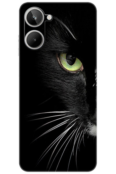 realme 10 4G (RMX3630) Uyumlu Kılıf Desen Baskılı Silikon Face Cat STK:482 CP...
