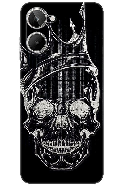 realme 10 4G (RMX3630) Uyumlu Kılıf Desen Baskılı Silikon Kuru Kafa STK:582 C...